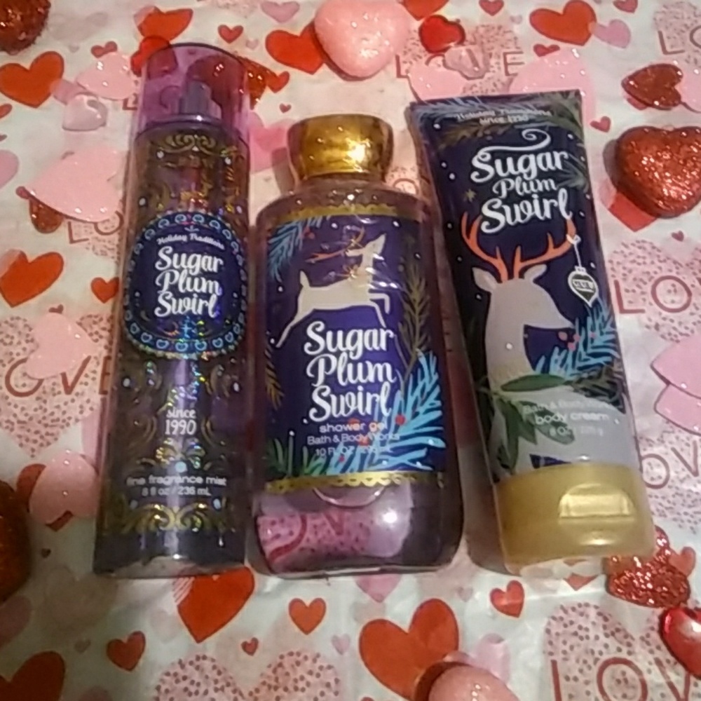 New Bbw Sugarplum Swirl 3 pc set